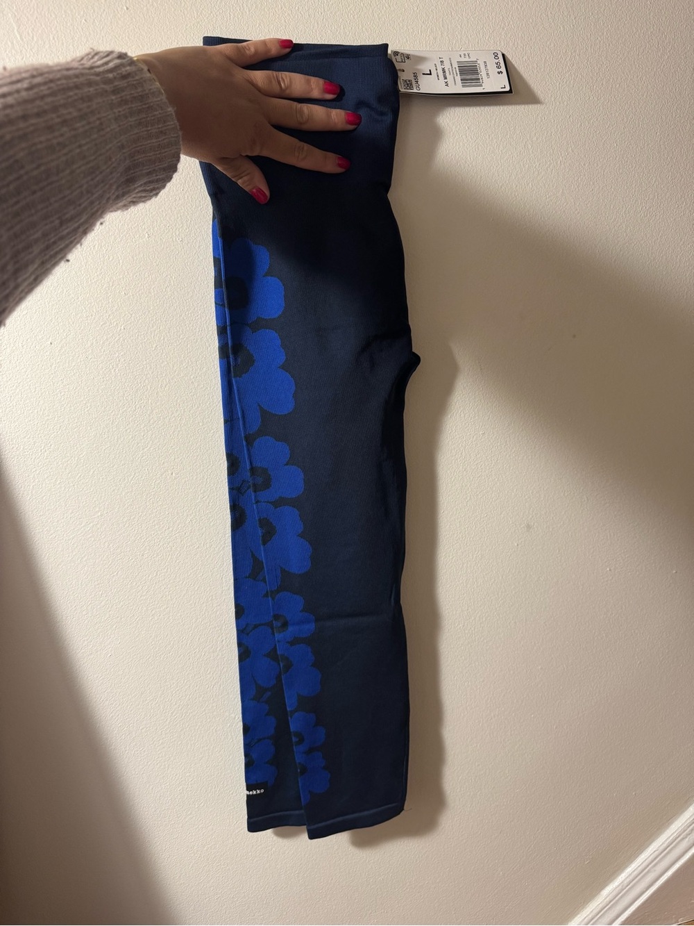 NWT ADIDAS Marimekko  Navy Floral High-Waist Leggings - Picture 10 of 12